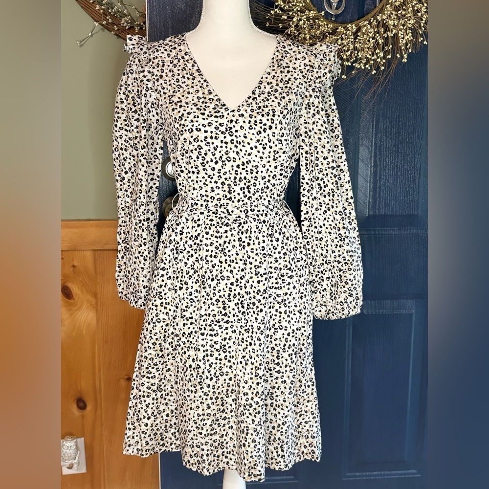 J. Crew Lep Long Sleeve Dress w/ Decorative Sleeves, Pockets, Side zipper & Belt - Picture 1 of 16